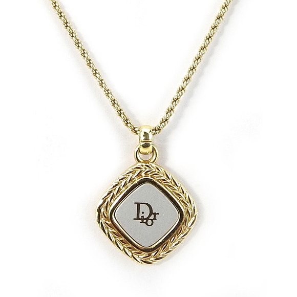 Dior Christian Dior Gold Plated Necklace Metal Necklace